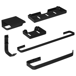 Kit Acessórios e Conjunto Para Banheiro Preto Fosco Metal
