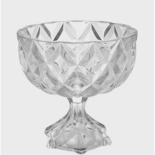 Centro de Mesa de Cristal com Pé Deli Diamond 18cm x 18cm