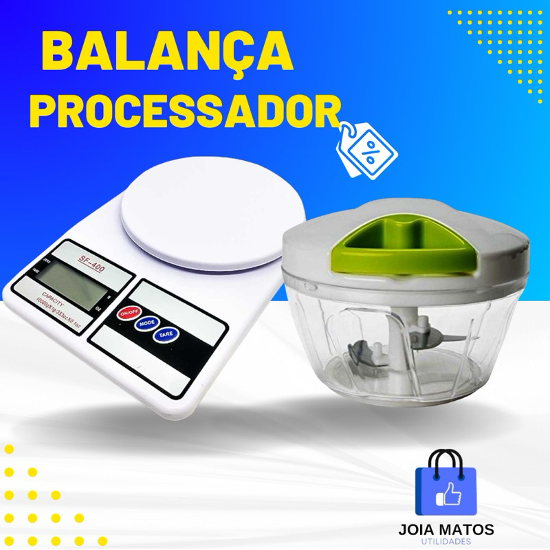 Balança Digital De Cozinha 10KG Processador De Alimentos Manual 500ml