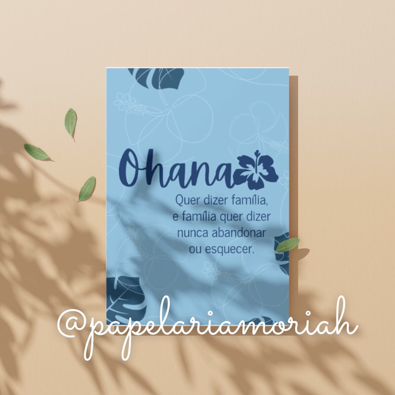 Kit 2 Quadros 20x28 ou 21x30 Decorativo Ohana Quer Dizer Família