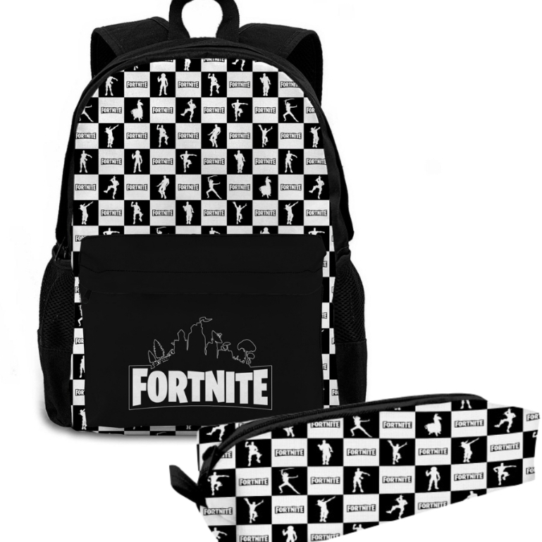 Kit Mochila Bolsa Escolar Fortnite Jogo Battle Royale Com Estojo