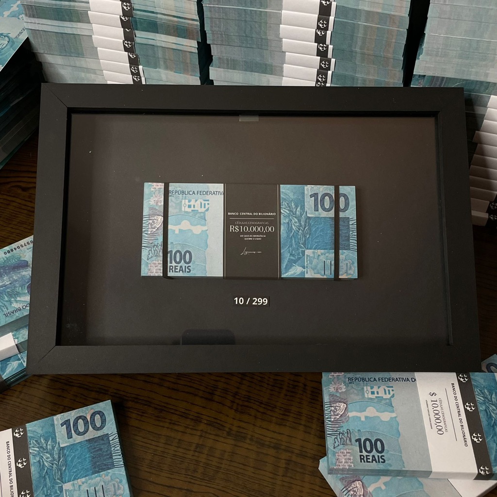 Quadro Billinario / plake de 100 reais (sem valor monetario) | Shopee ...