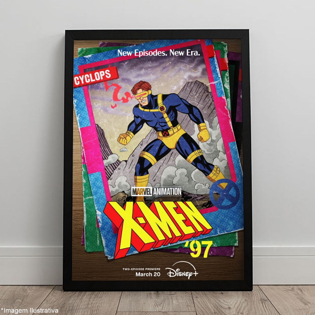Quadro X-Men 97 Série 2024 Animação Clássica Marvel Pôster C