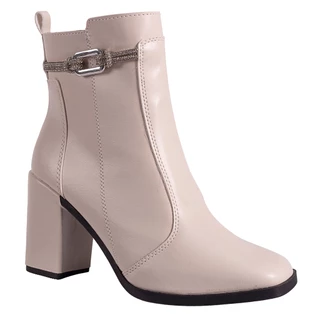 Bota Feminina Salto Bloco Grosso Cano Curto Coturno Brilho