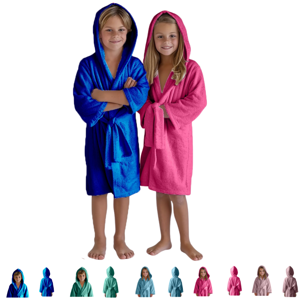 Túnica Praia Infantil KMBANGI - Capuz Pompoms Algodão Verão Meninas Bebês