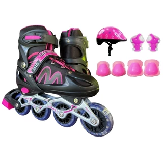 Patins Roller In Line Ajustável COM KIT varias cores 28-32 / 32-36 / 36-40 + Led! Melhor Preço!