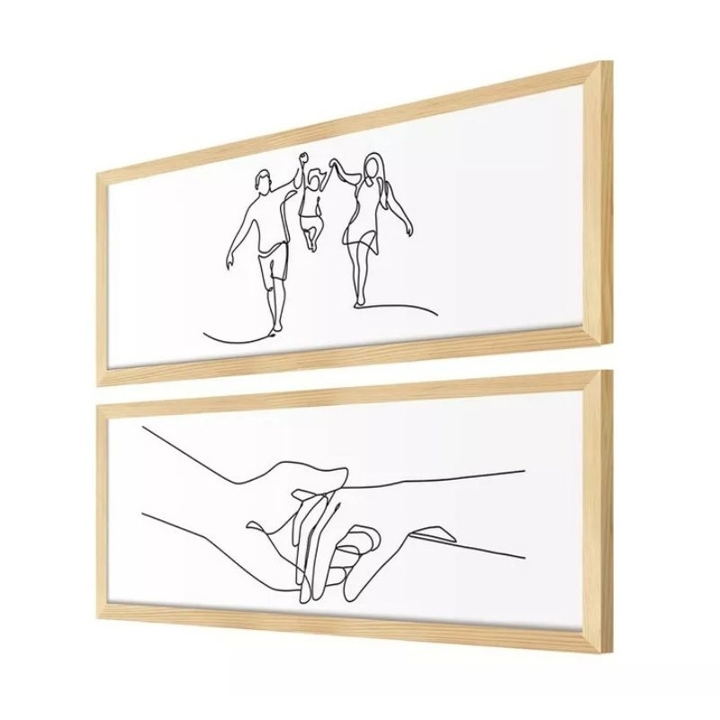 Quadro Decorativo 2 Peças 40x50 Casal Família Quarto
