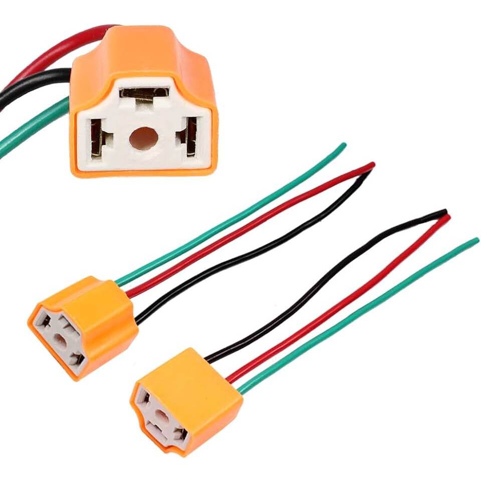 2 X Soquete Em Porcelana Para Farol H4 Com fio 1,5mm Suporta até 100W