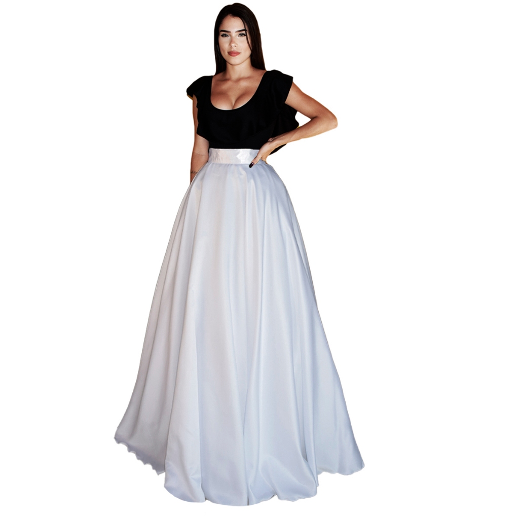 Formatura Saia E Camisa Para Casamento Saia Envelope Saia Midi E Cropped  Para Casamento Saia Envelope Com