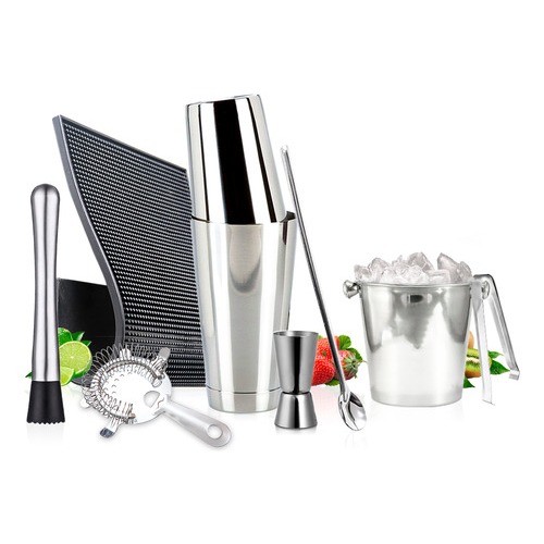 Kit Caipirinha Coqueteleira Inox Bartender Completo Profissional 8 Itens (Ver na Descrição)