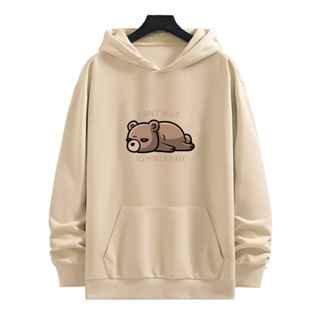 Moletom Canguru Com Capuz Masculino Blusa Feminina Algodão Urso Hibernando Fofo