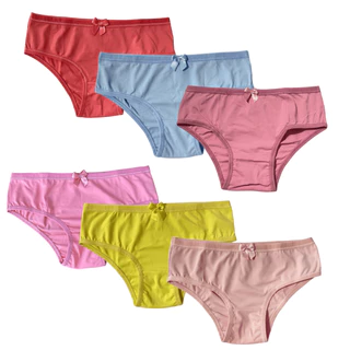 Kit 12 Calcinha Infantil Menina Forro 100% Algodao