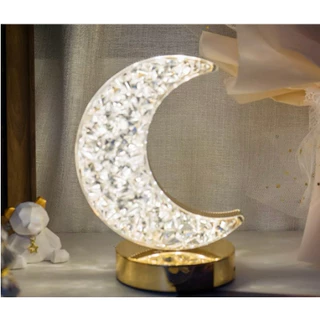 Luminária Cristal Acrílico De Mesa Decorativo 3 Tons De Led