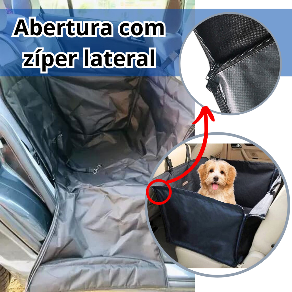 Capa Pet Impermeável Protetora Meio Banco Com Cinto de Segurança Cao Gato Premium