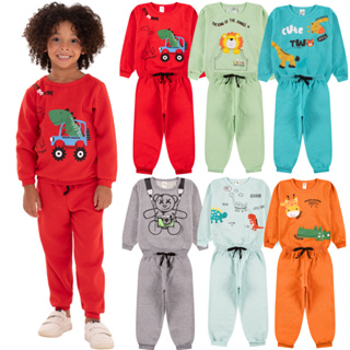 Kit Sortido 8 Peças de Roupas Masculino Infantil Inverno – 4 blusas casacos + 4 calças de 1 ao 10 – Promoção – Kit 4 Conjuntos Moletom Infantil Menino Inverno com Calça e Casaco Bebe Barato