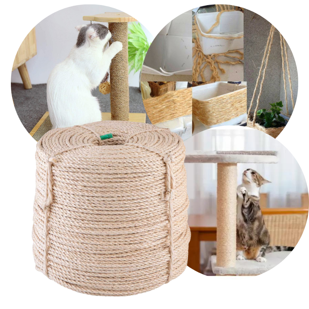 Corda Sisal 5mm Para Artesanato Arranhador de Gatos Cordão Amarração Decoração