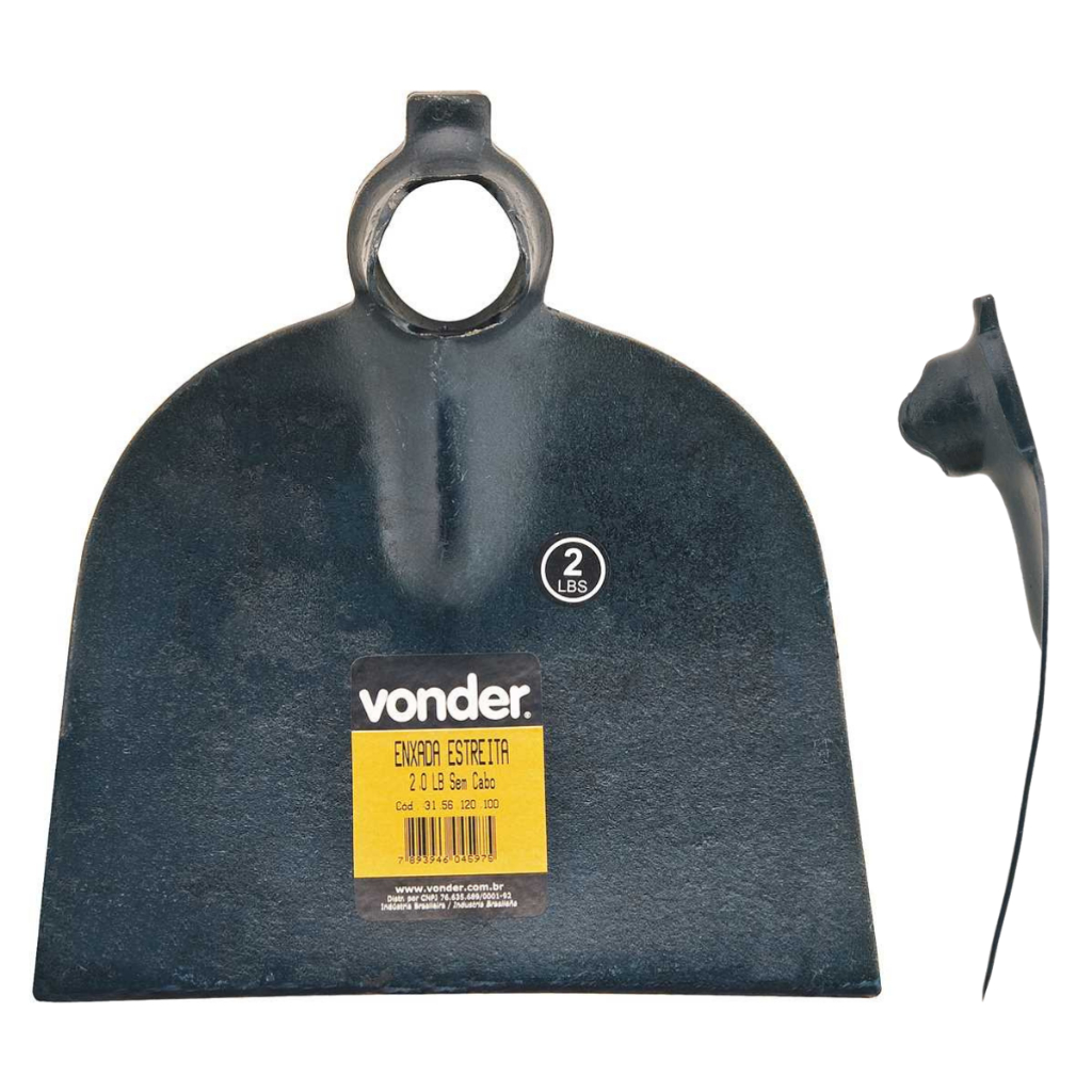 Enxada Estreita Capinar Carpir Mato terra Pedra Construção Sem Cabo Vonder