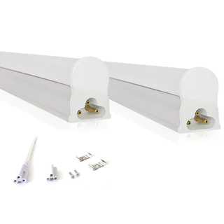 Kit 2 Led Tubular T5 30cm 6w C/ Calha Acoplada Completa