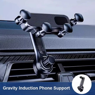 Suporte De Celular Para Carro De Gravidade Giratória , Clipe De Ventilação Smartphone Com Extensão De Haste GPS , 360 °