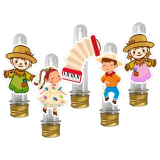 Apliques para Tubete Festa Junina/Arraiá 5cm - Decoração de Festa e Mesversário.