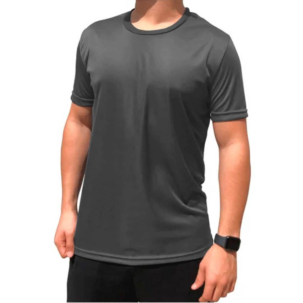 Camiseta Dry Fit Masculina Preta Lisa Academia Treino Caminhada - Main Image