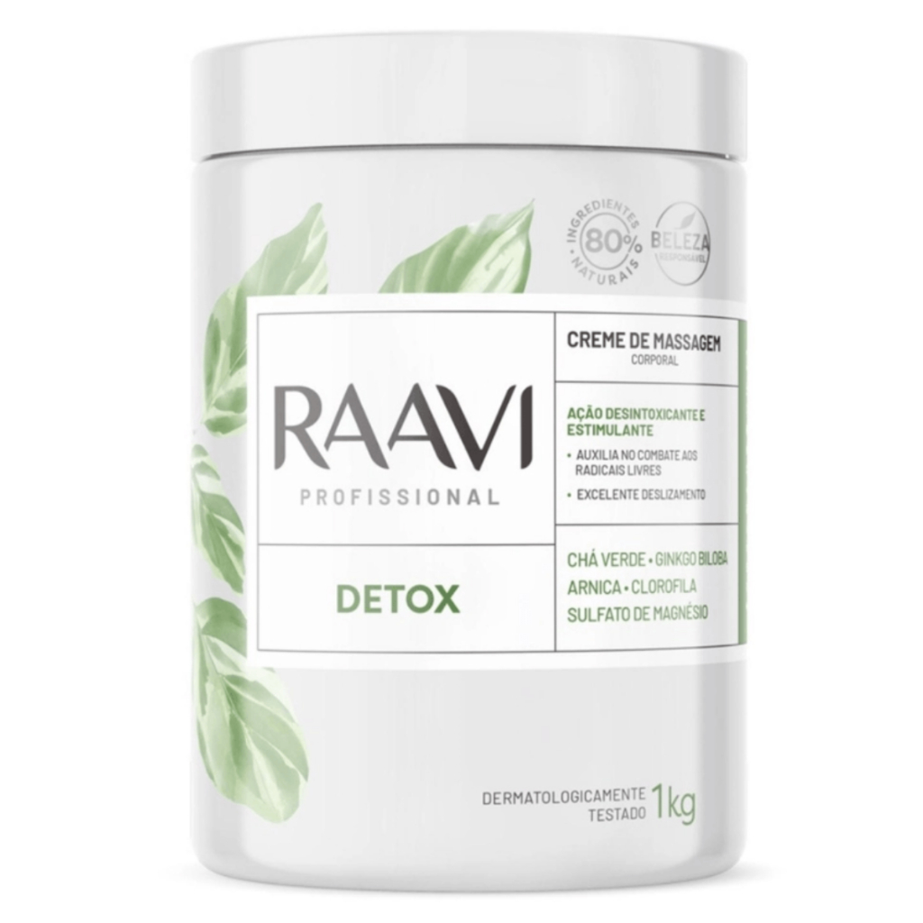 Creme Massagem Corporal Detox Raavi 1kg | Shopee Brasil