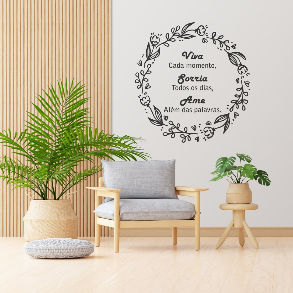 Adesivo De Parede Decorativo Frase Viva Cada Momento Shopee Brasil