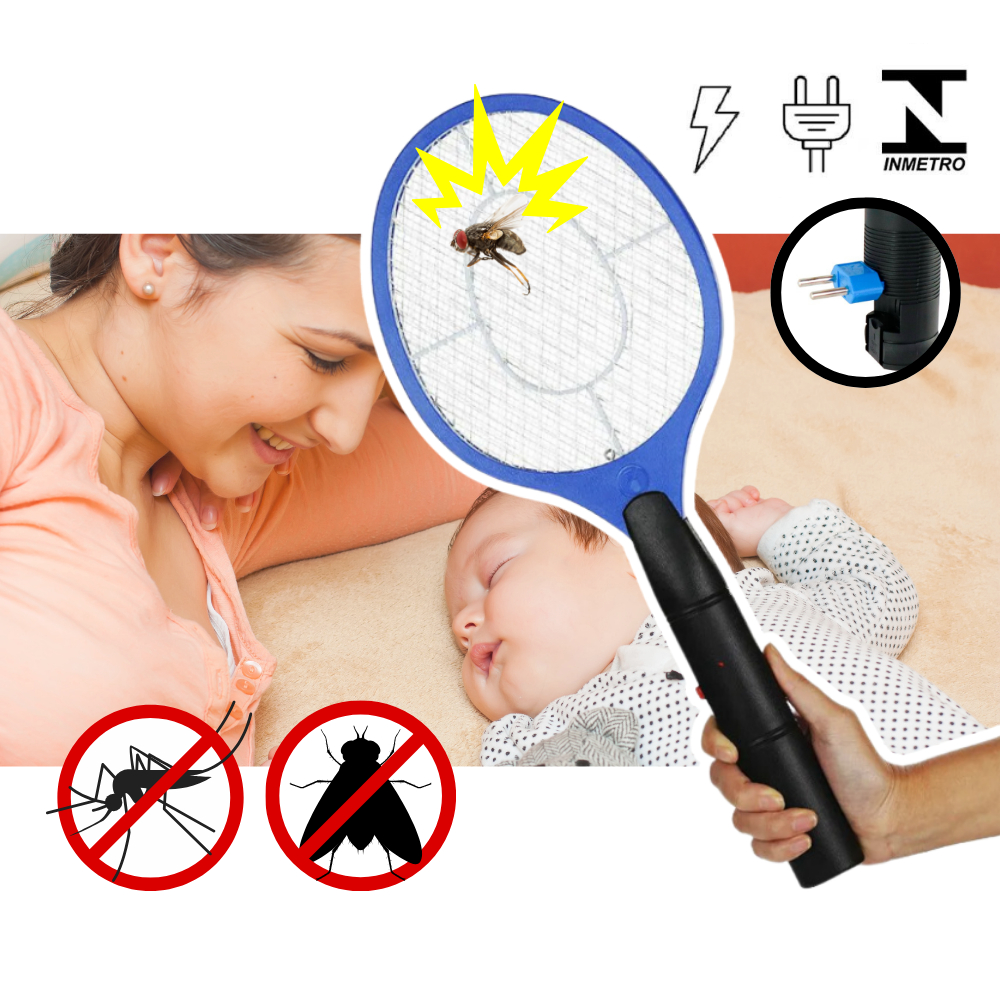 Raquete Elétrica Mata Mosquito Dengue Mosca Pernilongos Muriçoca ...