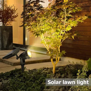 Kit 2 Luminária Solar para Jardim 5w Verde/Branco Quente/Branco Frio Espeto Spot LED a Prova D'agua