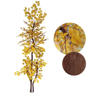 Árvore Ficus Amarelo Artificial 190cm Sem Vaso Decoração