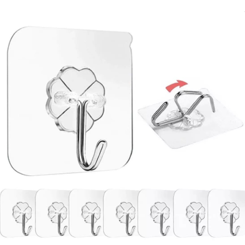 Kit 10/20 Ganchos Adesivos Universais: Praticidade e Resistência para Sua Casa