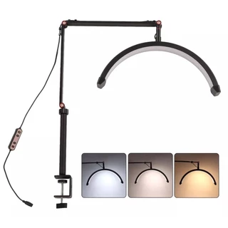 Luminária Meia Lua de Mesa com suporte para celular bivolt Controle de luz