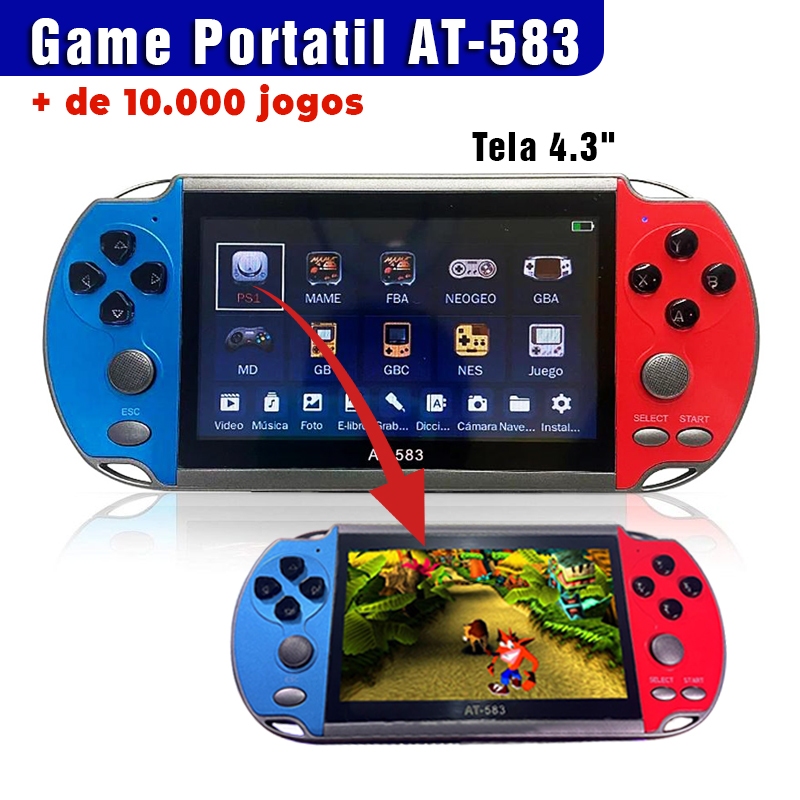 Video Game Portátil AT-583 + 10.000 Jogos - No BRASIL - Entrega Imediata