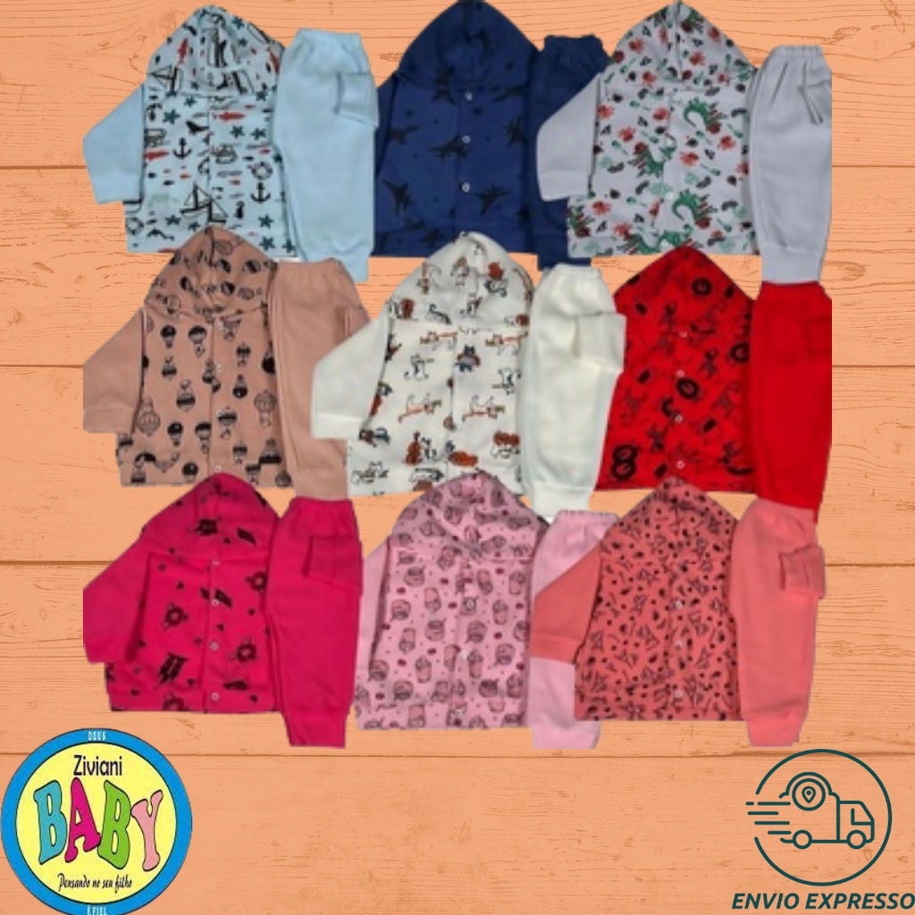 kit 2 Conjuntos De Soft Tamanho P-m-g 1-2-3 Em Promoção Menino/menina Enxoval De Bebê Inverno