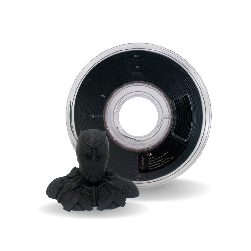 PLA PRETO PEROLADO PREMIUM | 1,75mm | 1 Kg | CLIEVER