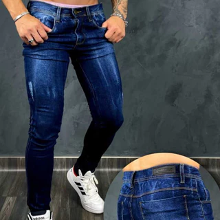 Calça Jeans SKINNY MASCULINA JUSTA AO CORPO COM ELASTANO