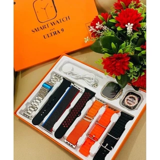 Novo Smartwatch S100 ultra 7 in 1 Relógio inteligente com 7 pulseiras original