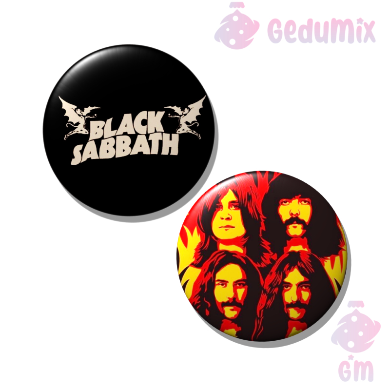 KIT 2 Bottons Broches Banda Black Sabbath