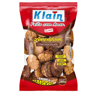 Biscoito De Amendoim Com Chocolate Ao Leite 260g Klain