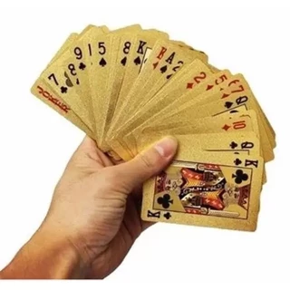 Baralho Dourado Naipes Folheado Cartas Poker Truco
