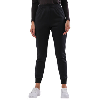 Calças Moletinho Moletom Feminina Jogger Com Punho Elástico Preto
