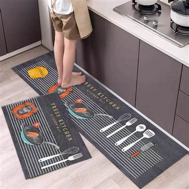 Jogo Tapete De Cozinha Linho Belga Antiderrapante 2 Peças