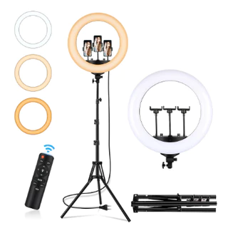 Ring Light Led Iluminador Anel Luz de 18 Polegadas 48CM Tripé e controle Multifuncional Profissional