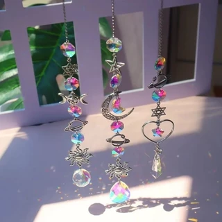 Apanhador de Sol Enfeite de parede e teto furta-cor decoração lua hippie Boho Chic Decoração