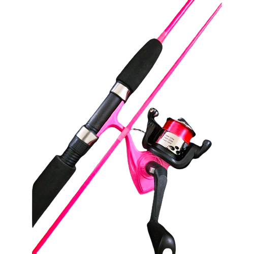 Kit Pesca Feminino Rosa Vara 1,40m + Molinete + Linha Nylon ...