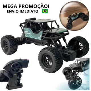 Carrinho de Controle Remoto Jeep Monster 4x4 Bateria Recarregável Carrinho De Trilha