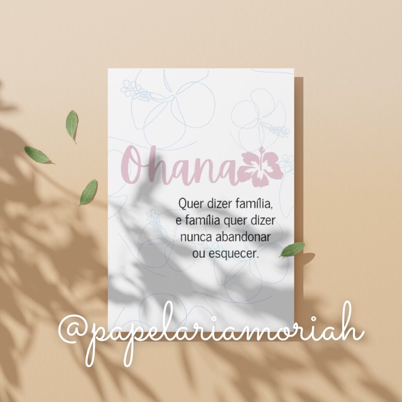 Kit 2 Quadros 20x28 ou 21x30 Decorativos Ohana Quer Dizer Família