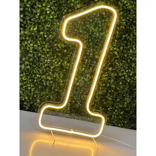 Painel Neon Numero Um Festa Iluminação Frio ou Quente 30 Cm