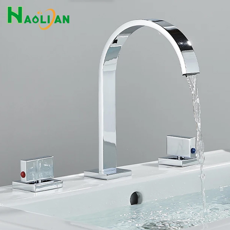 Torneira Banheiro Cromado Lavabo Torneira Banheiro Bancada Monocomando Torneira Misturadora De Punho Duplo Água Quente E Fria
