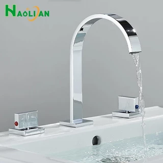 Torneira Banheiro Cromado Lavabo Torneira Banheiro Bancada Monocomando Torneira Misturadora De Punho Duplo Água Quente E Fria